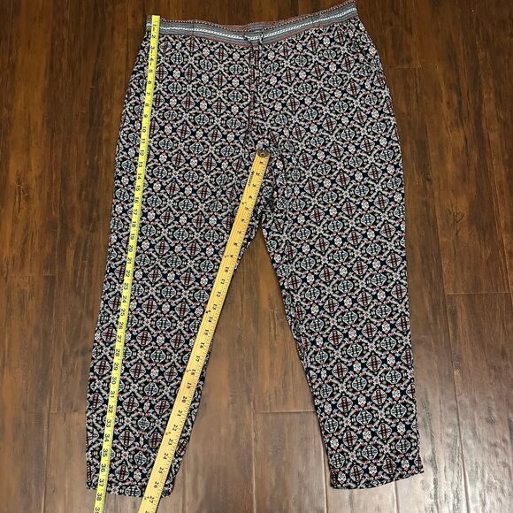 J. JILL Tribal Print Harem Pull-On Pants Drawstring in Multicolor - Picture 11 of 12